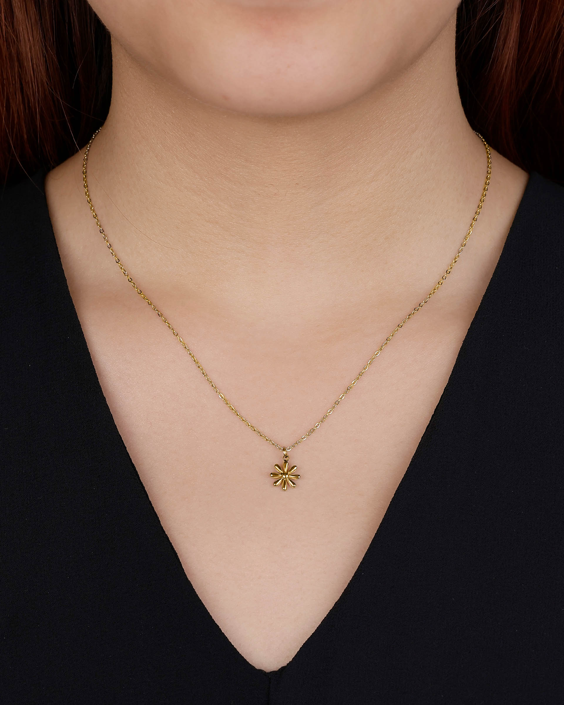 Gabrielle Floral Necklace in Gold