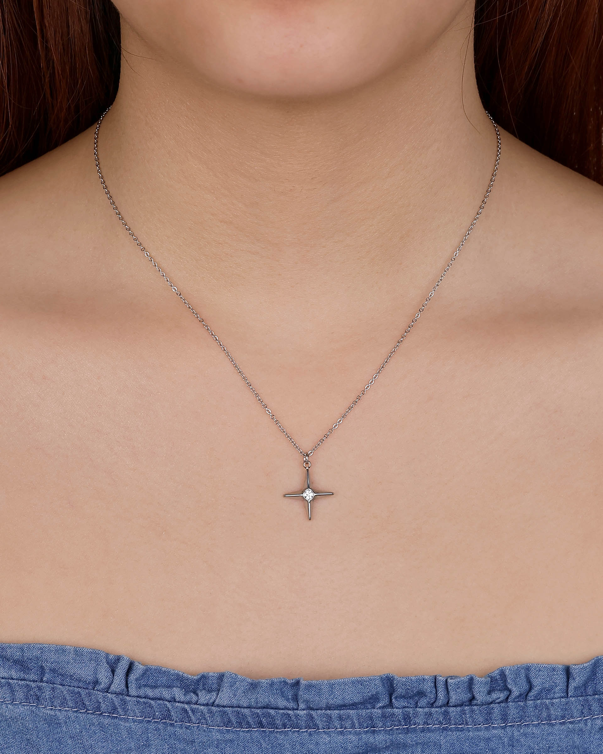 Skye Star Necklace in Silver