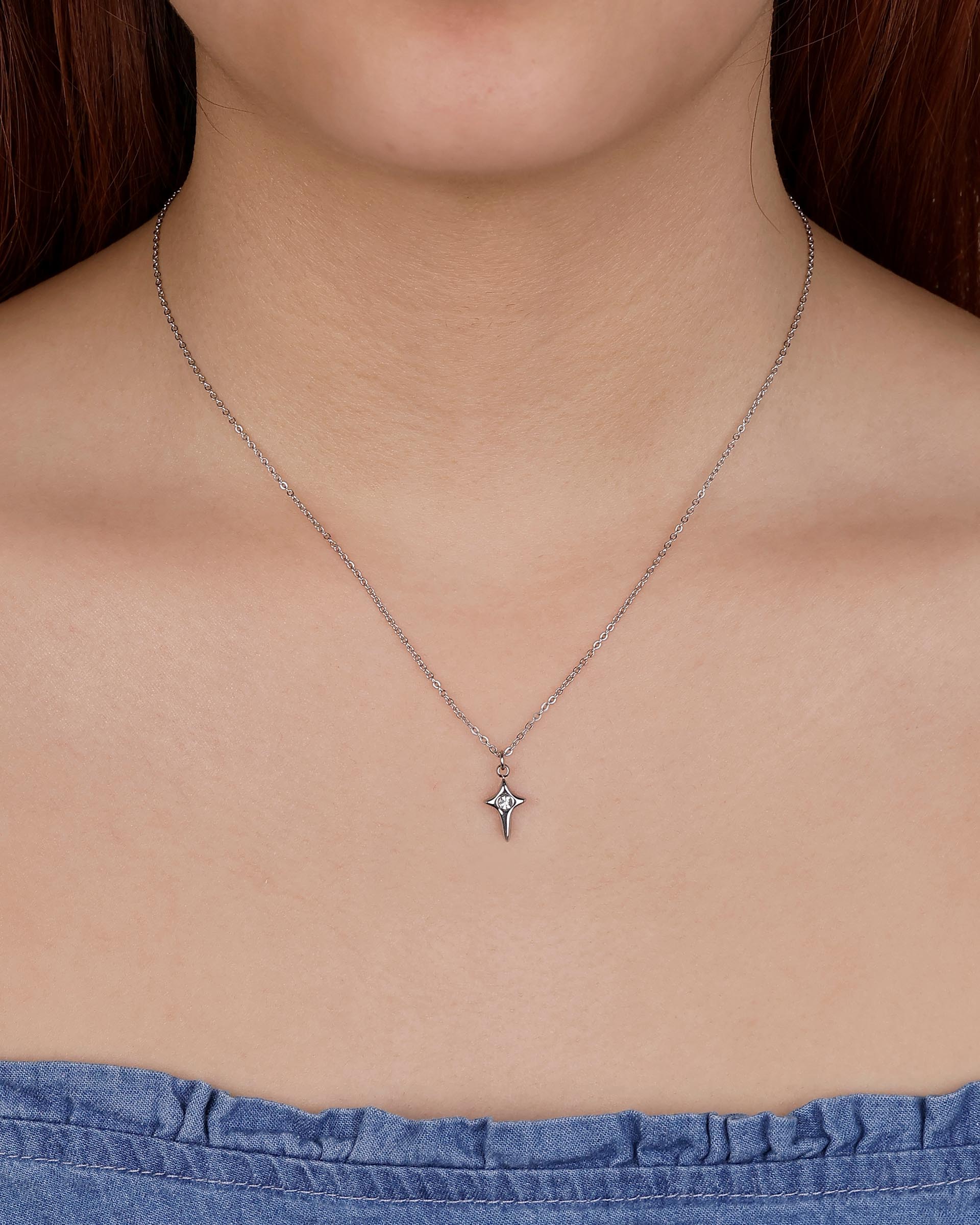 Vivian Cross Necklace in Silver