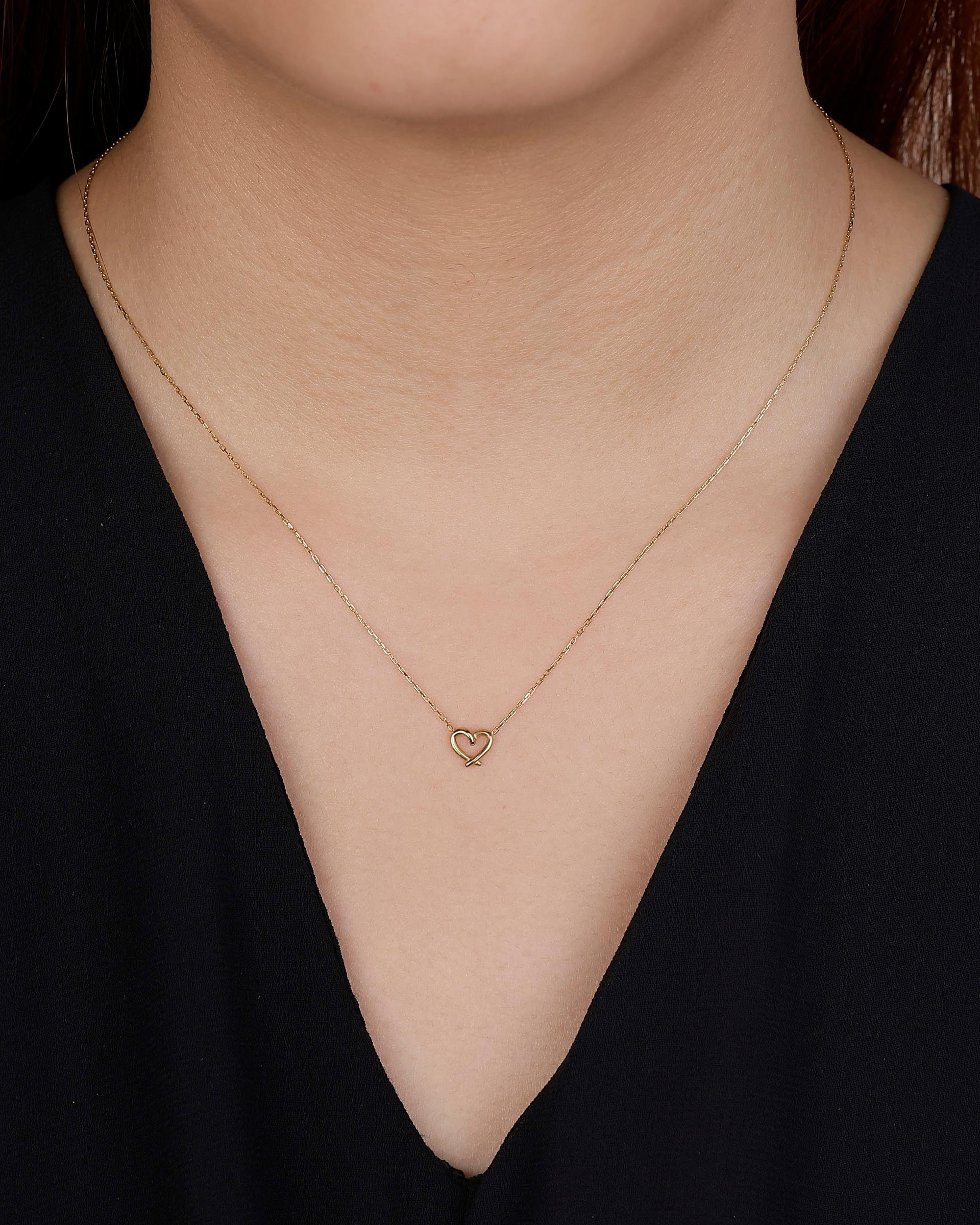 Deanna Heart Necklace in Gold