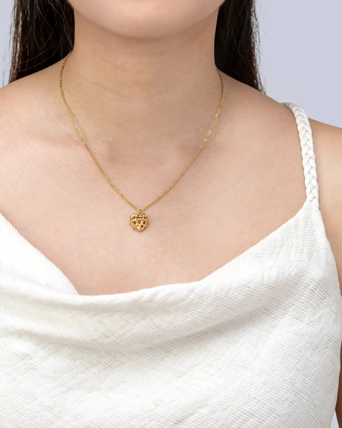 Rosalynn Heart Necklace in Gold