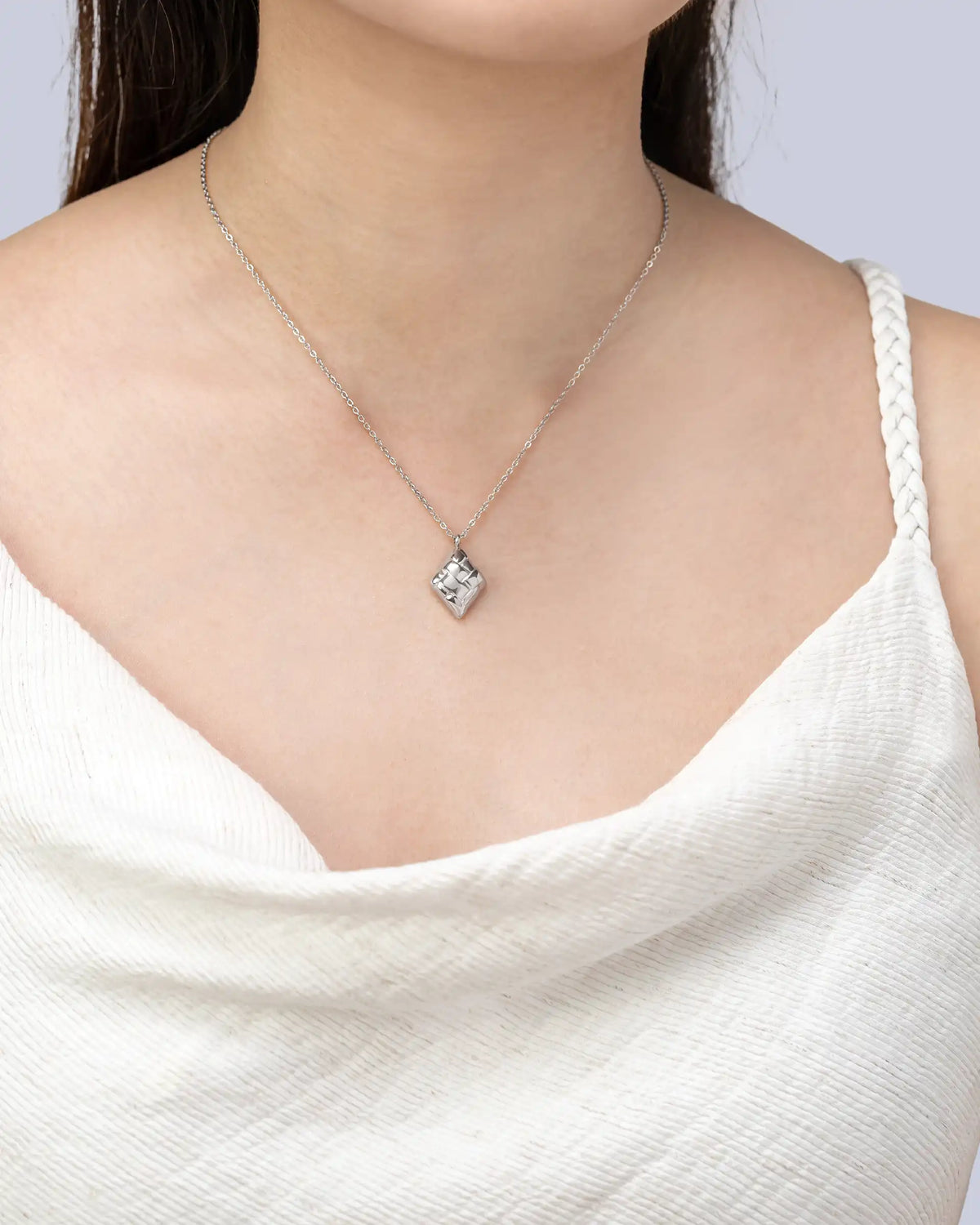 Gertrude Woven Necklace in Silver