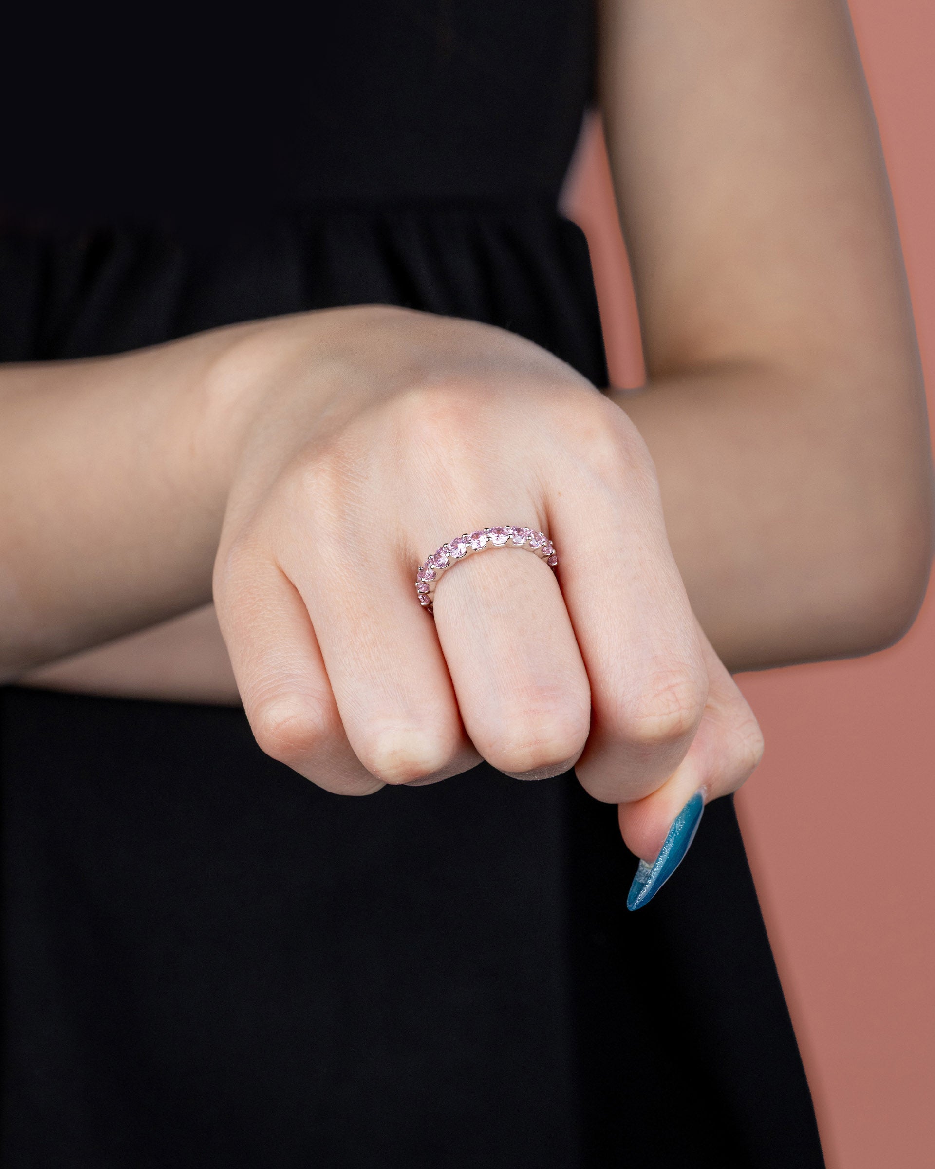 Grace Eternity Ring in Silver - Rose