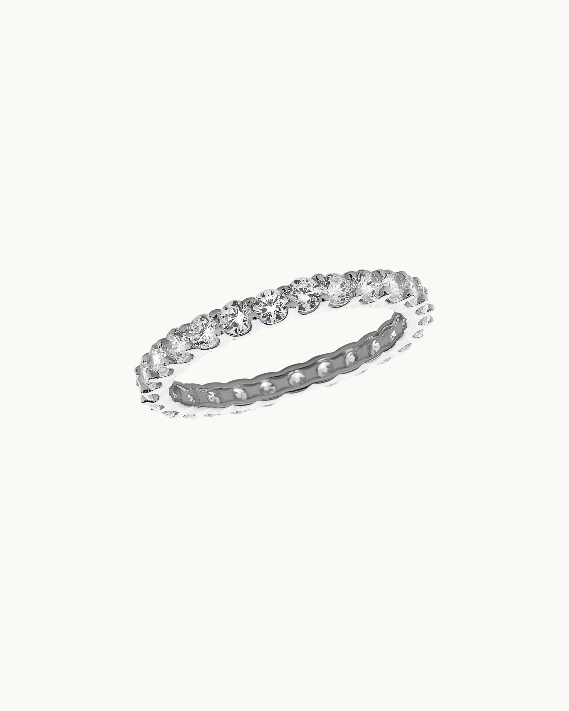 Celestine Eternity Ring in Silver - Diamond