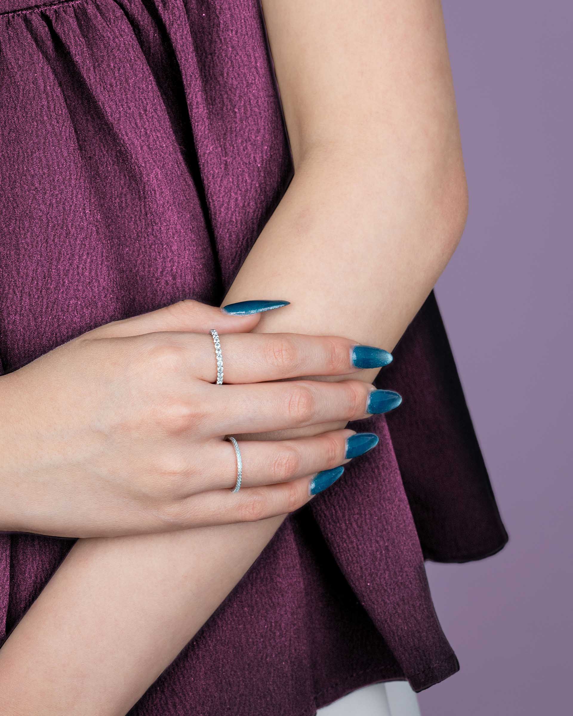 Rica Eternity Ring in Silver - Aquamarine