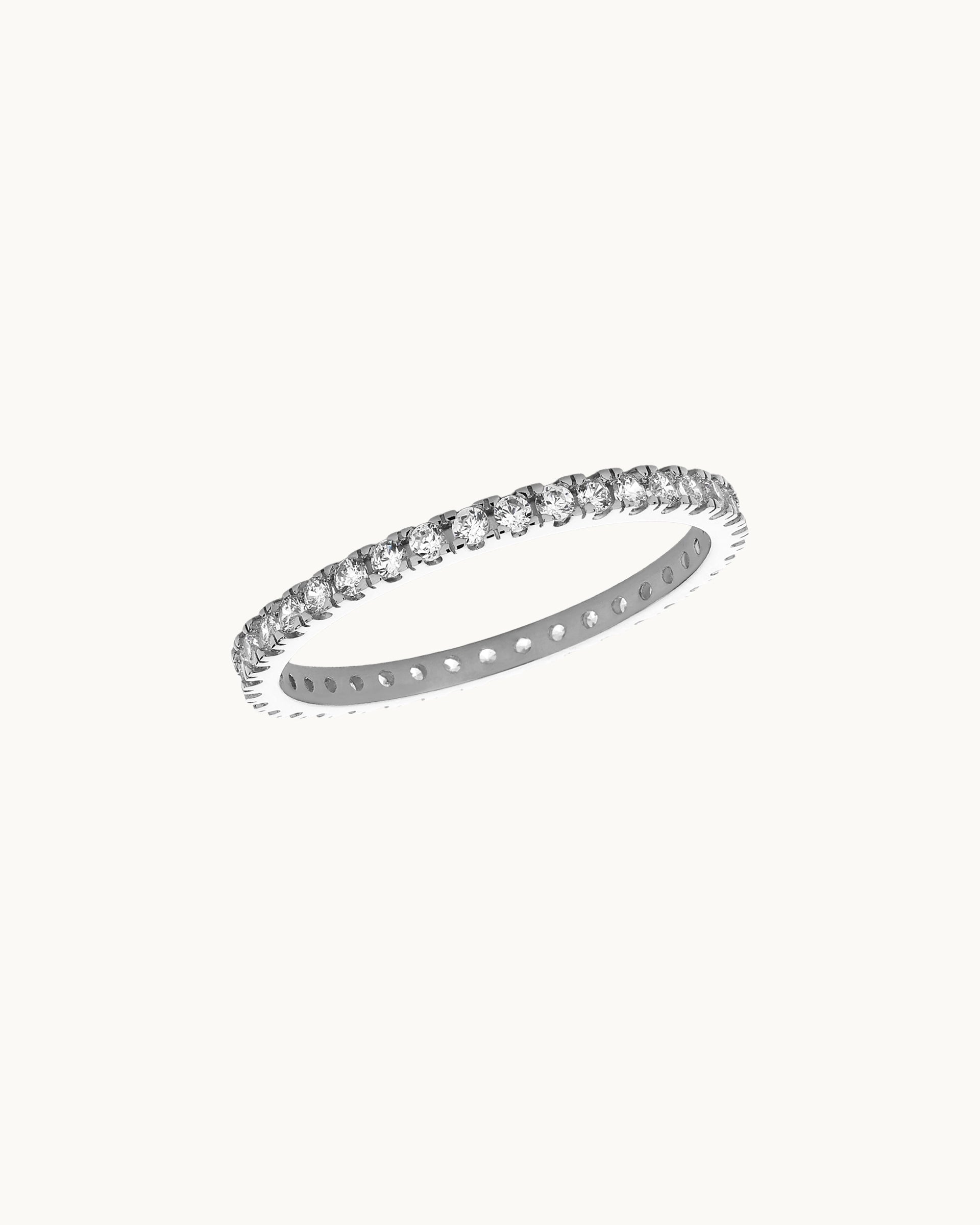 Stacey Eternity Ring in Silver - Diamond