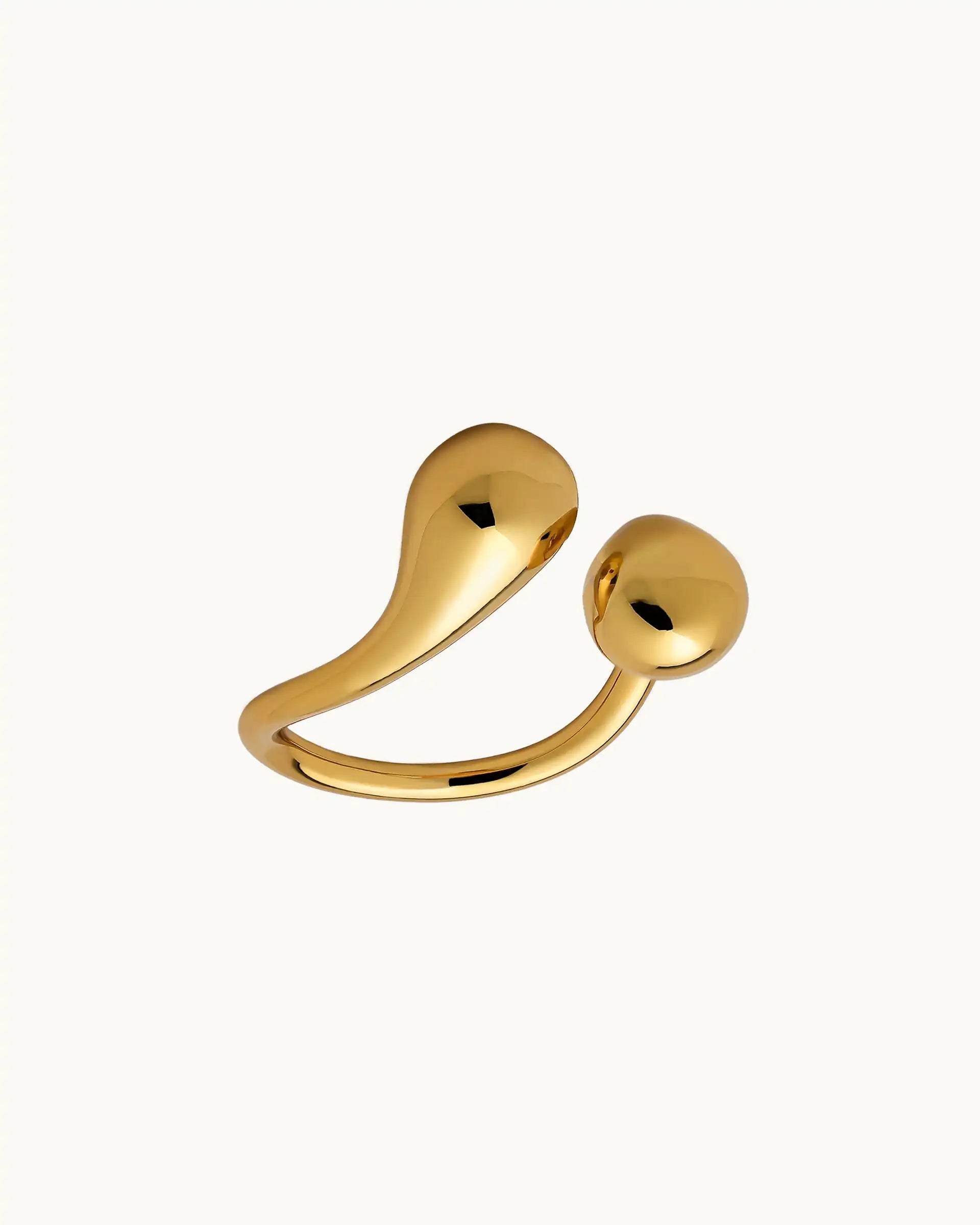 Alinda Double Dome Bypass Ring in Gold