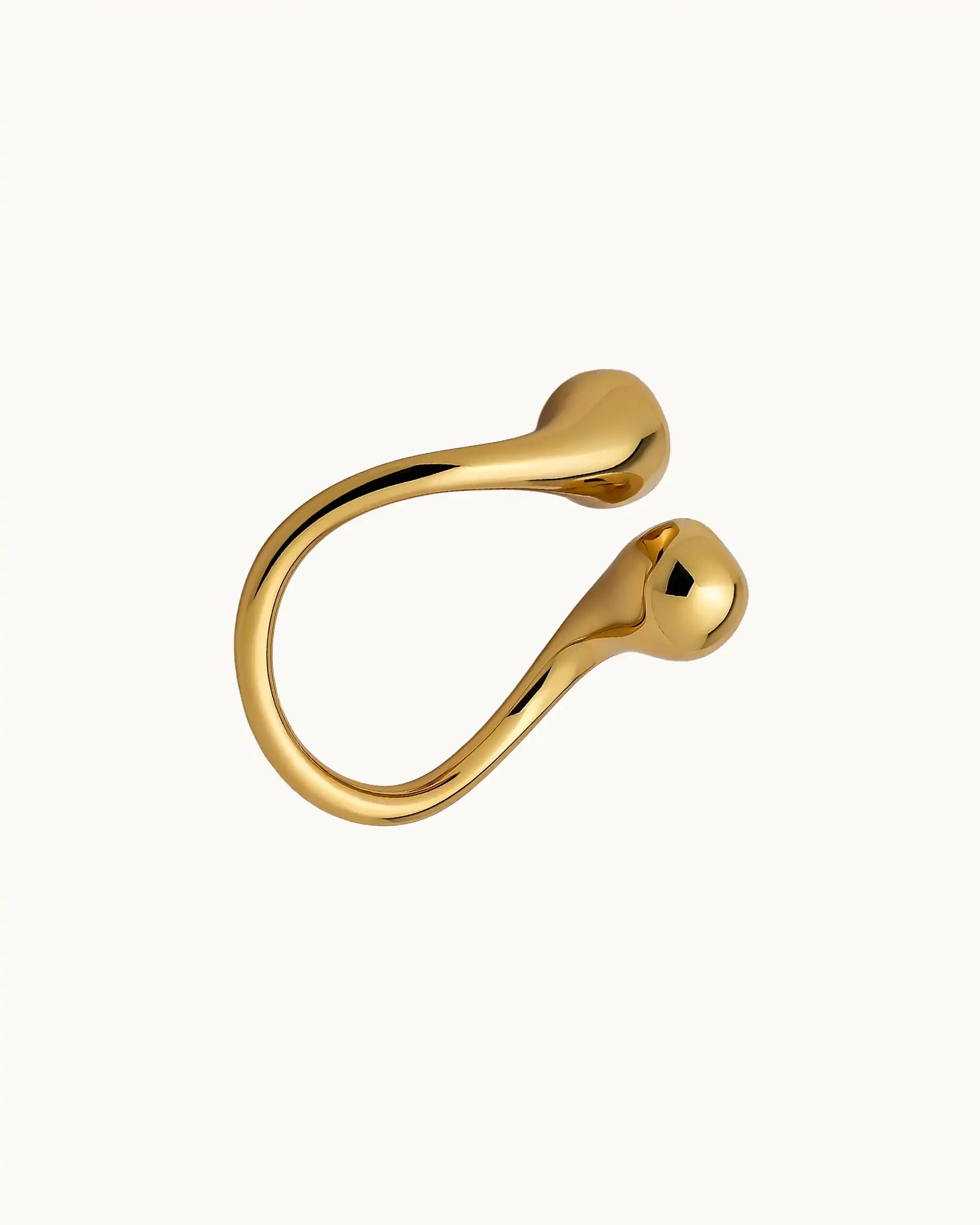 Alinda Double Dome Bypass Ring in Gold