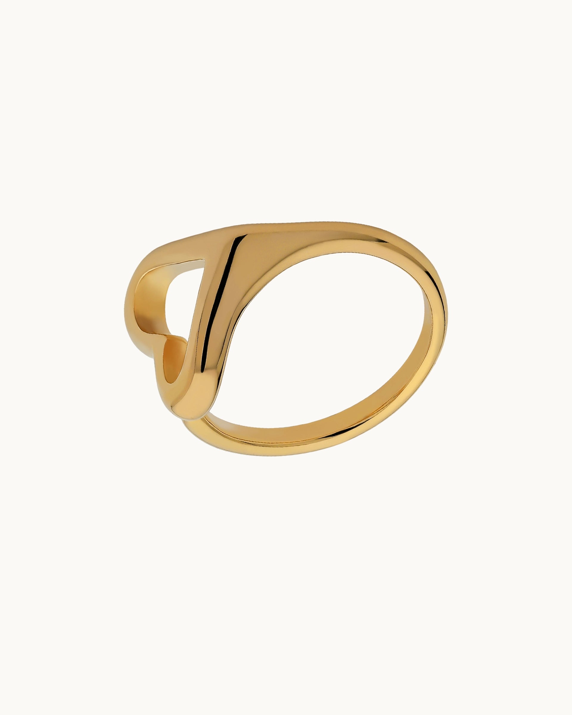 Rayna Open Heart Ring in Gold
