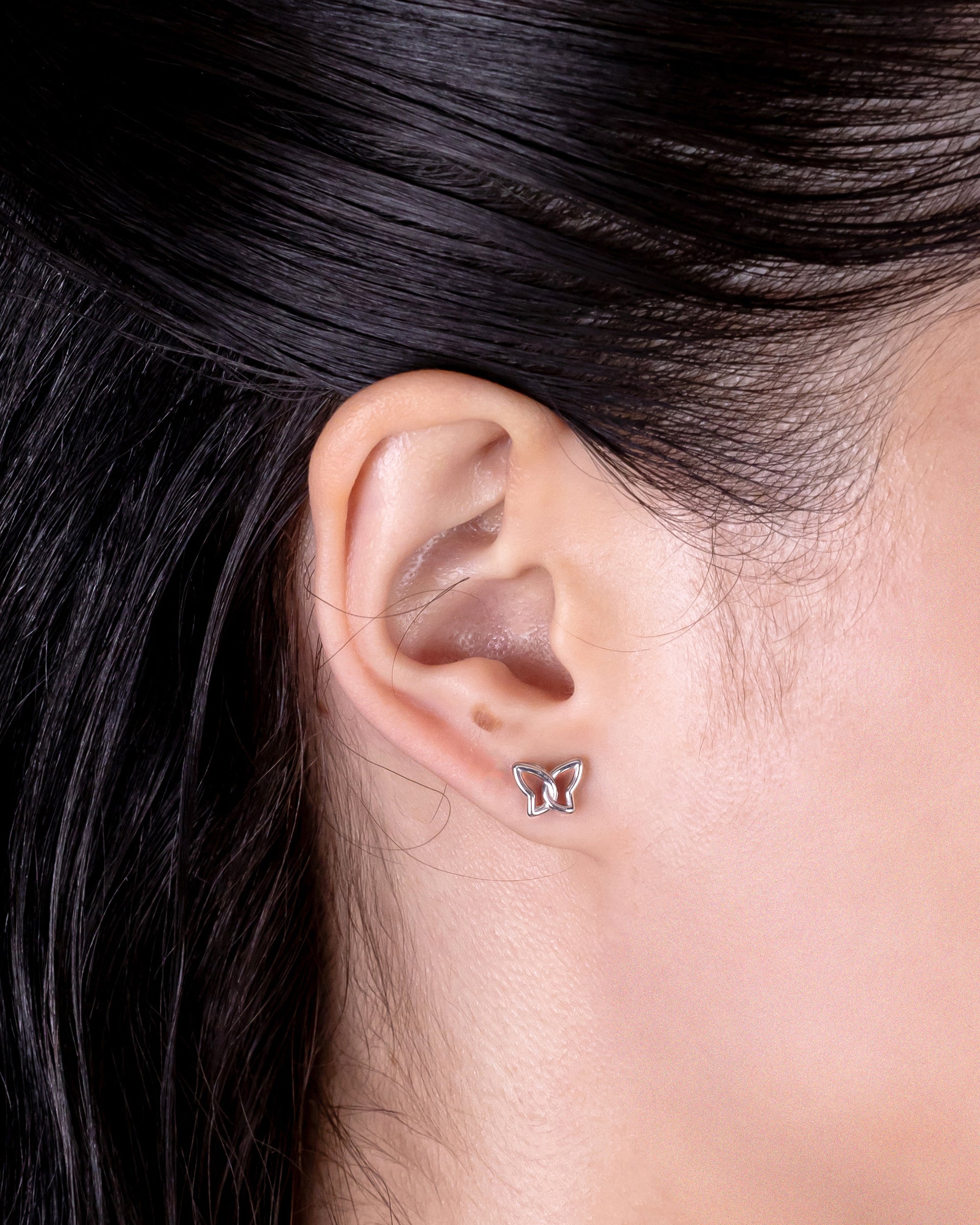 Ingrid Butterfly Stud Earrings in Silver