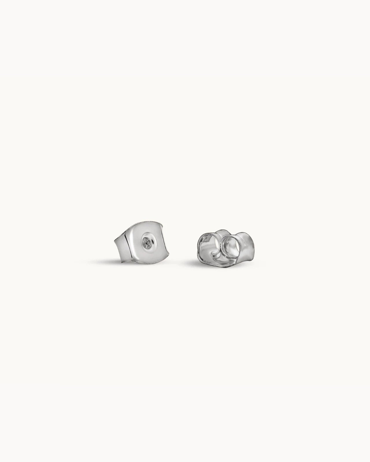 Devon Sculptural Pebble Stud Earrings in Silver