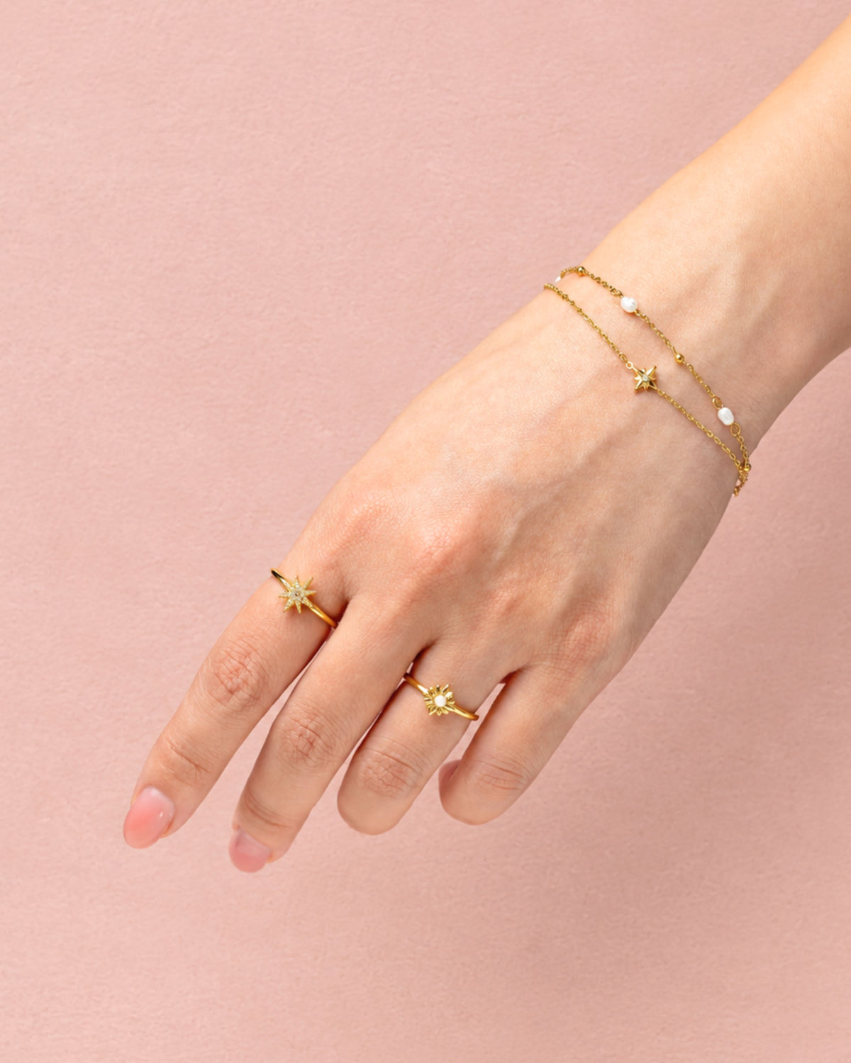 Kelsey Star Layered Bracelet in Gold