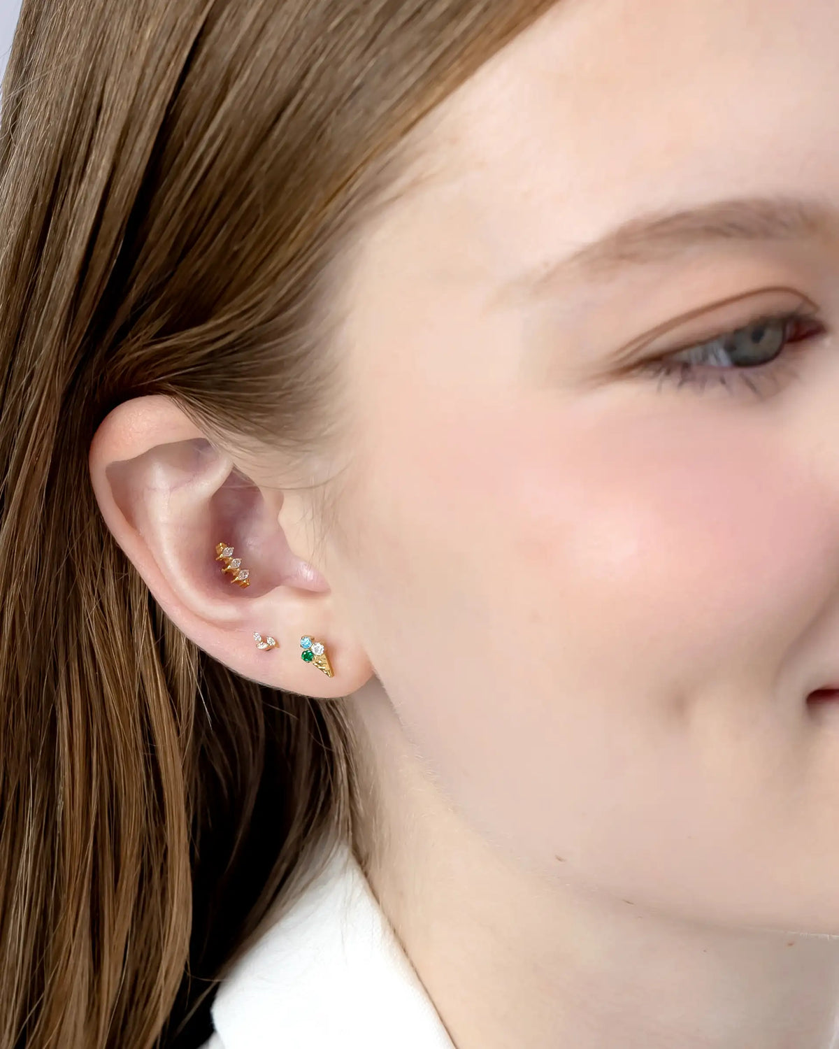 Zola Marquise Labret Flatback Earrings in Gold