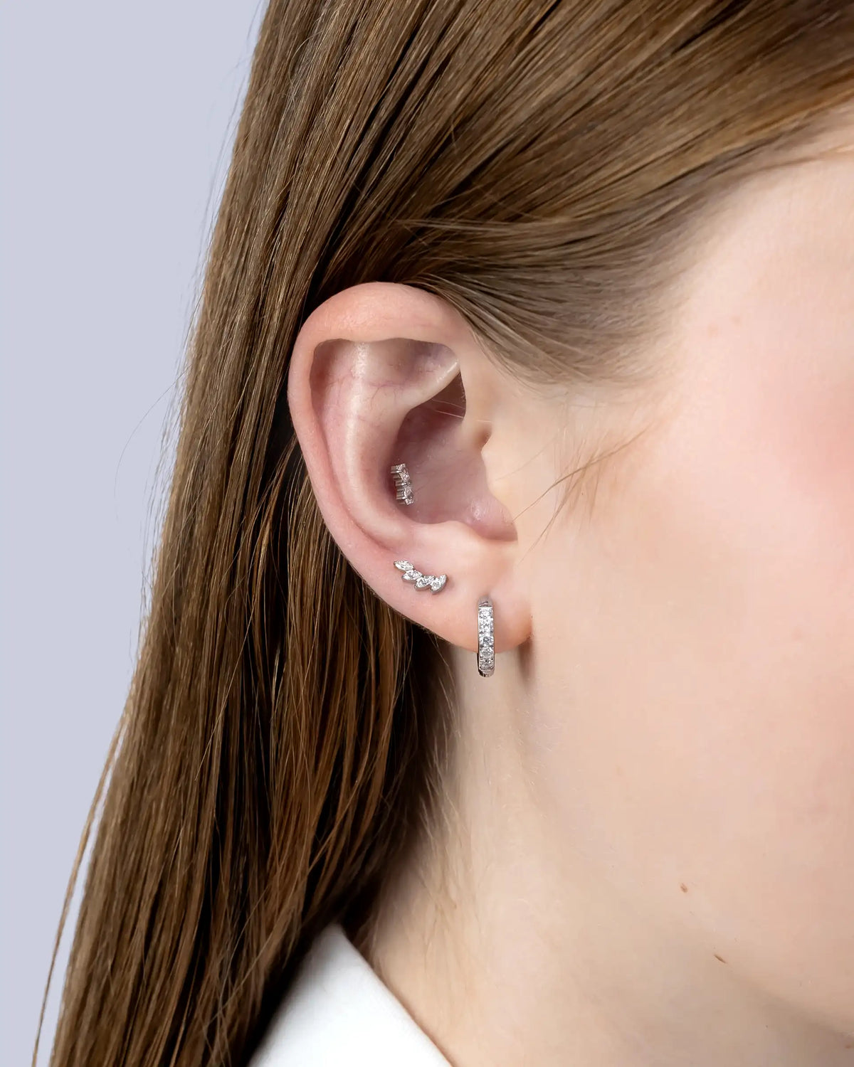 Evon Pavé Hoop Earrings in Silver - XS