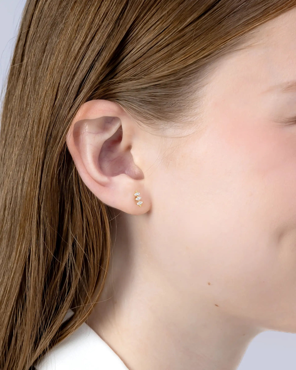 Zola Marquise Labret Flatback Earrings in Gold