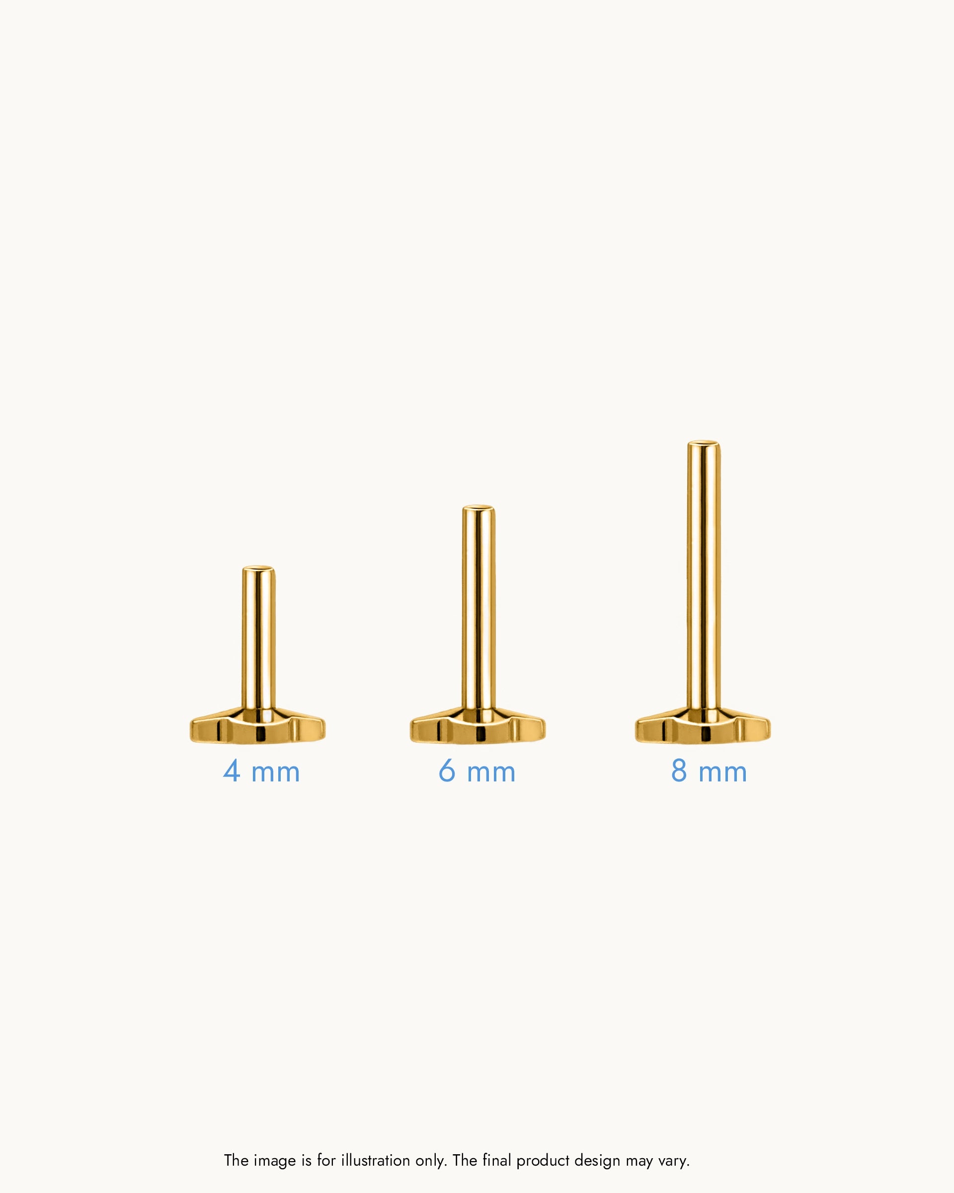 Lucia Butterfly Labret Flatback Earrings in Gold