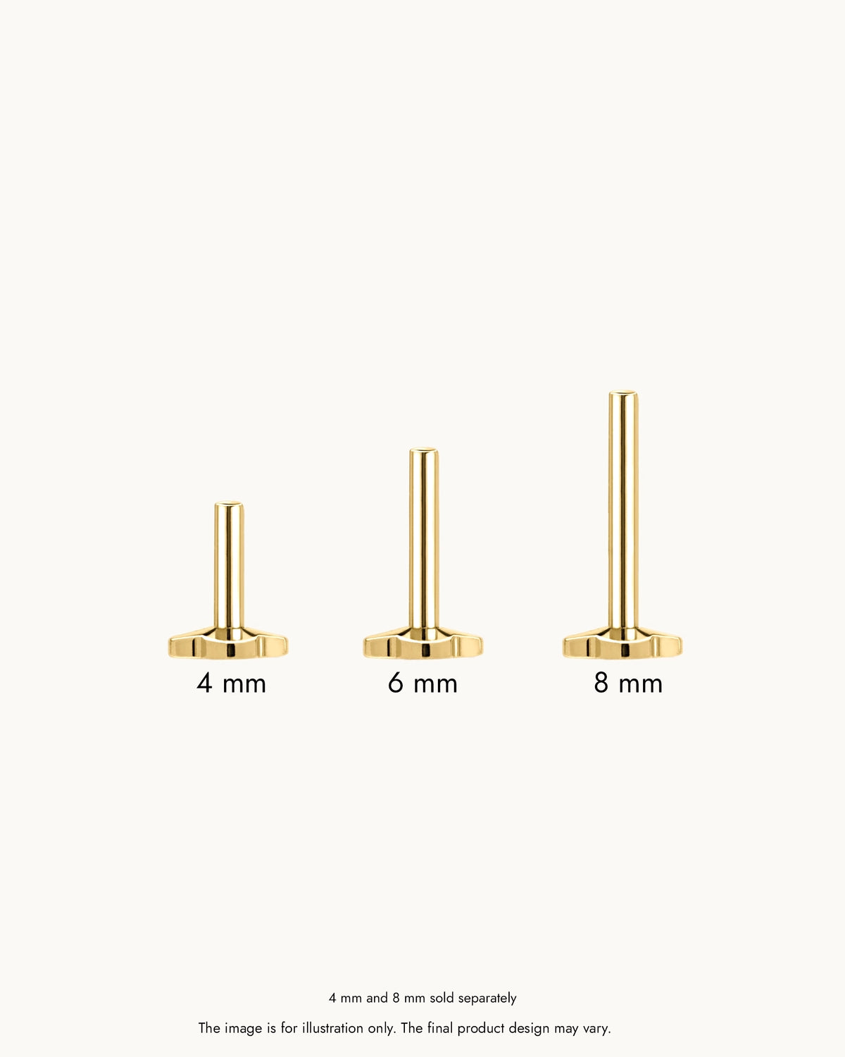 Lucia Butterfly Labret Flatback Earrings in Gold - XS