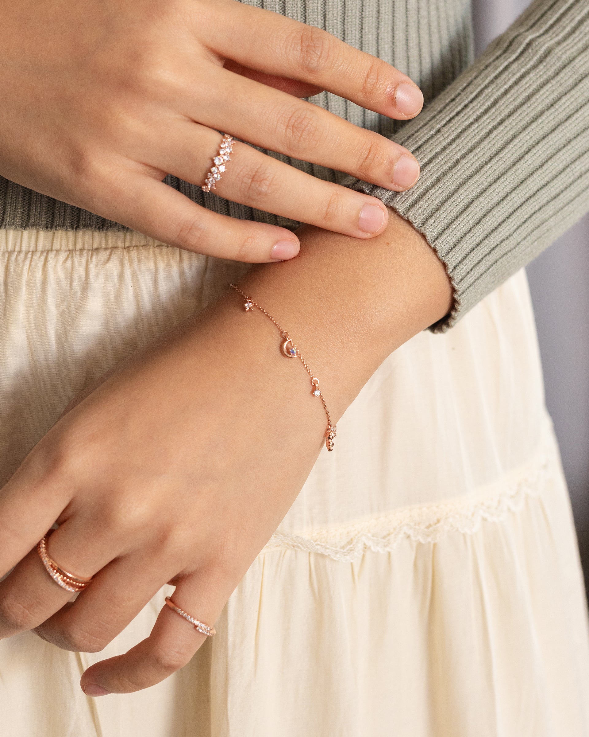Britney Charm Bracelet in Rose Gold