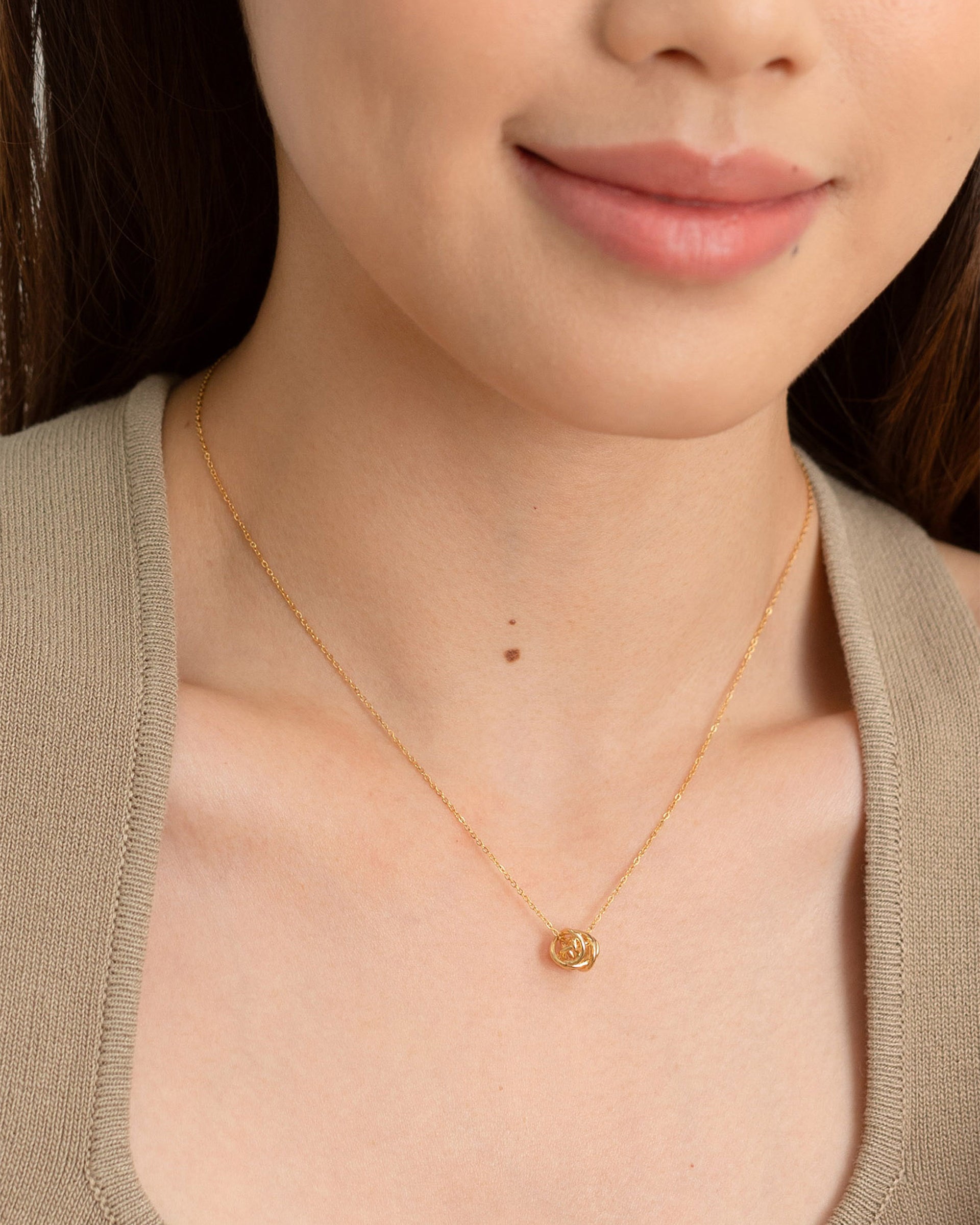 Eden Knotted Ball Necklace in Gold